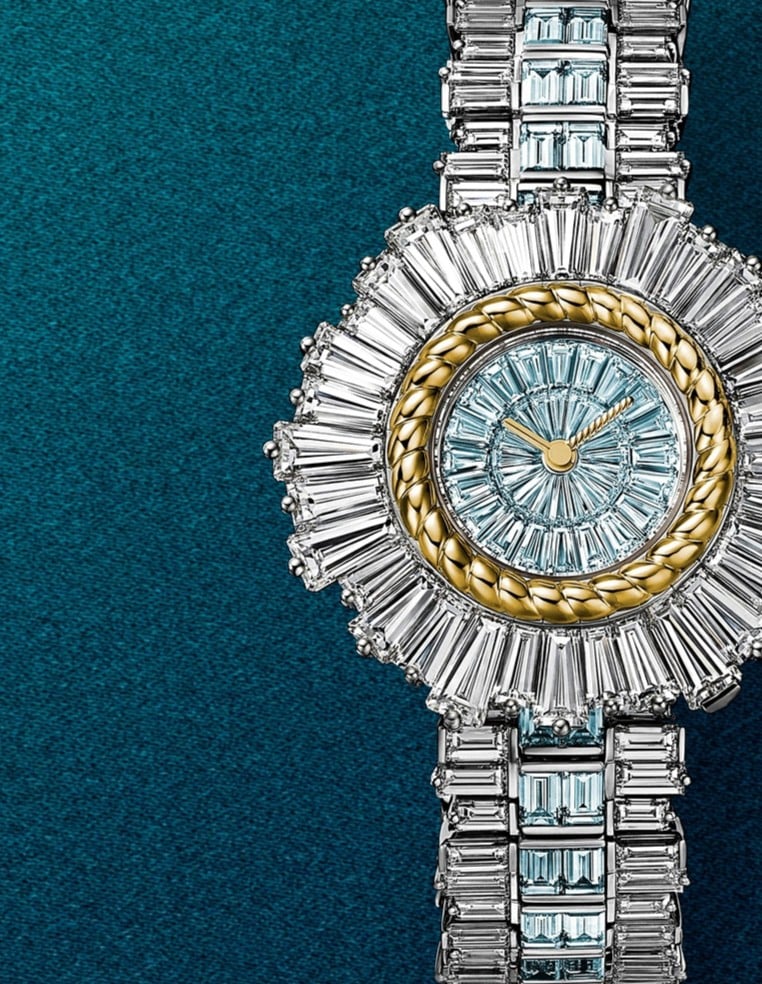 Tiffany &CO تكشف عن ساعة جديدة من الأكوامارين يلتقي فيها الأزرق بالذهبي